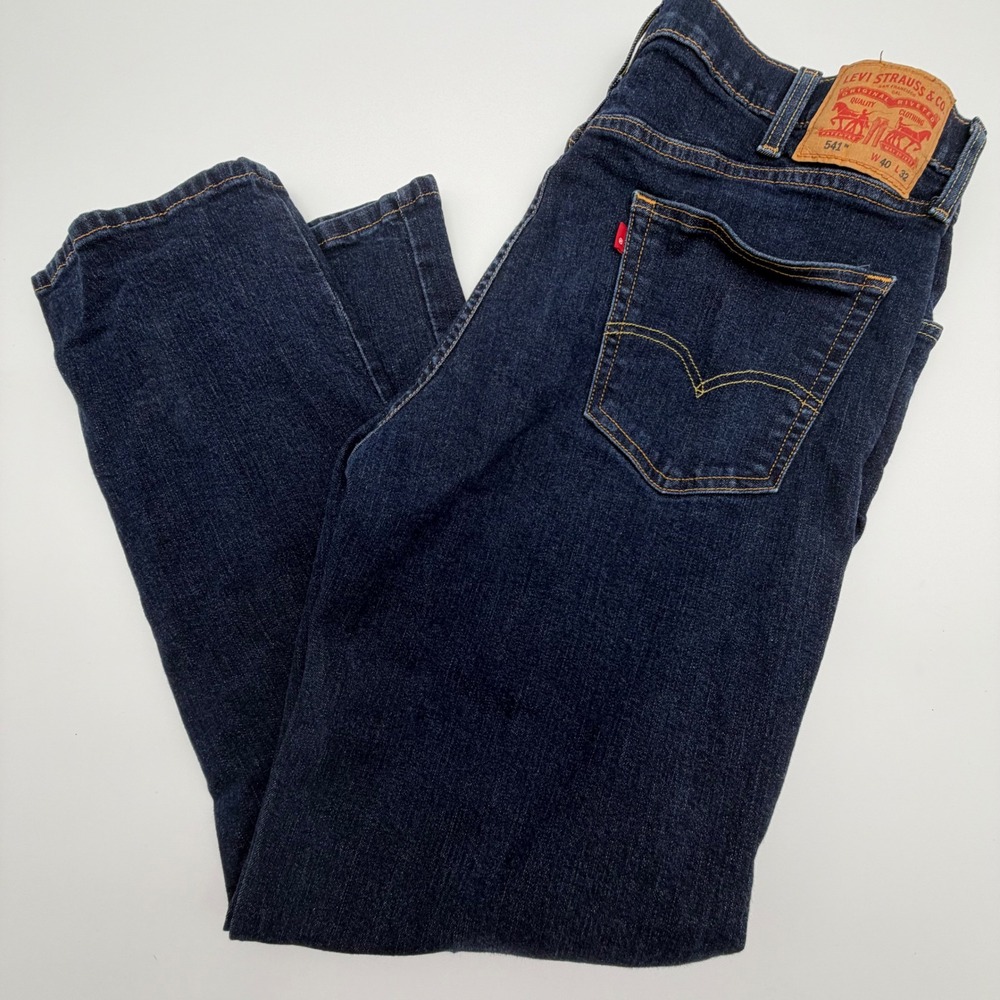 Levis 541 Athletic Taper Mens Jeans Dark Wash Indigo 40x32 Blue Denim 18181-0423